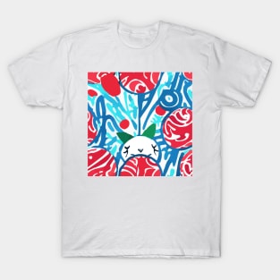 Retro abstract pattern with hidden cat T-Shirt